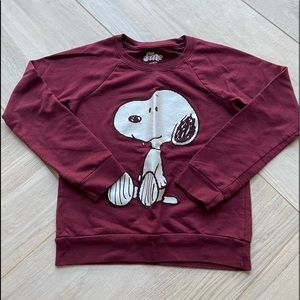 Fine: Burgundy Snoopy long sleeve crewneck